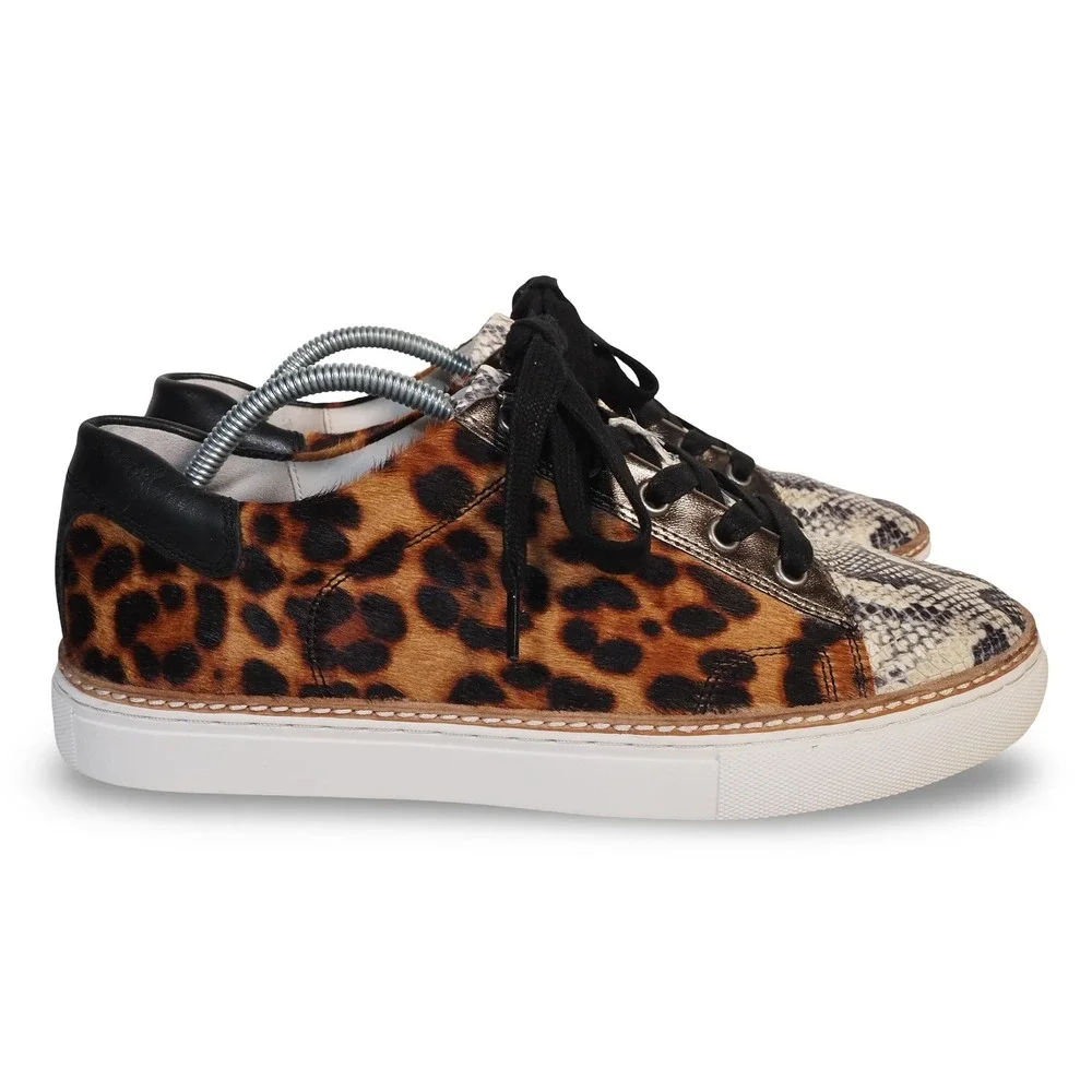 Johnston & Murphy Callie Women's 8.5M Snake Leopard Print Leather Sneakers